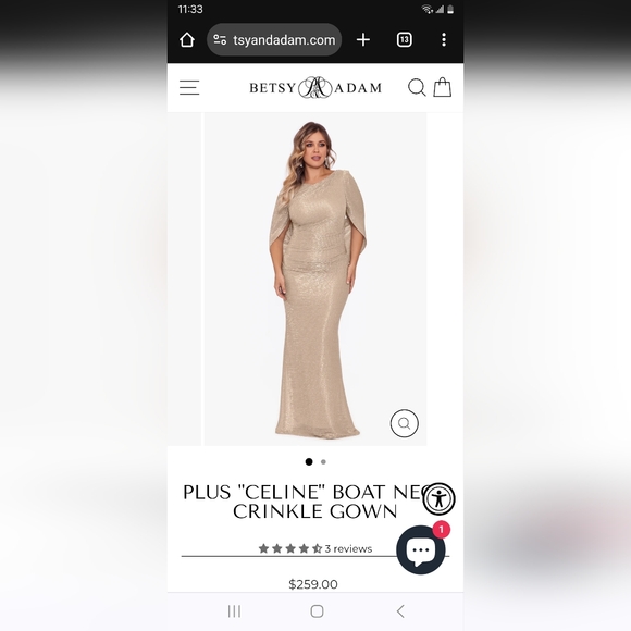 LAURA GOLD BOAT NECK DRESS - Picture 2 of 2